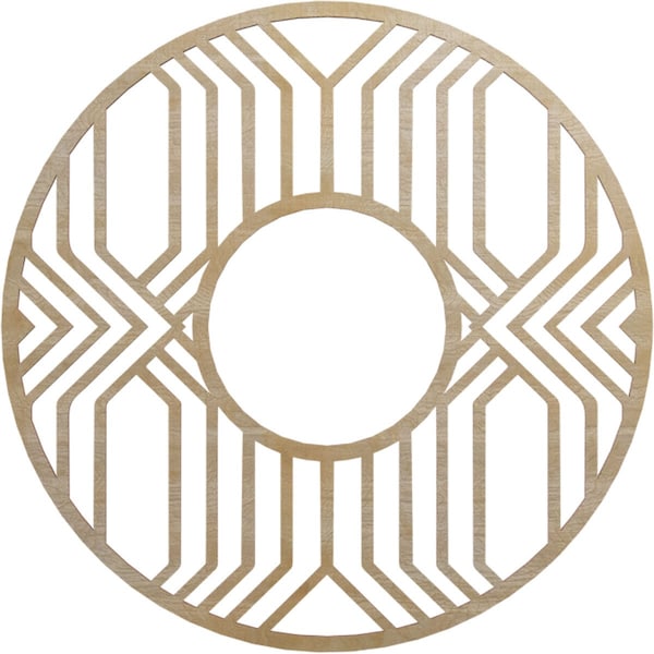 Ekena Millwork Empire Wood Fretwork Pierced Ceiling Medallion, Birch, 28"OD x 10 1/4"ID x 3/8"T CMWP28X28X0375EPBI - main